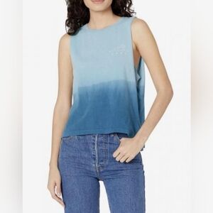 ROXY Blue Ombre Logo Graphic Tanktop NEW Large NWT